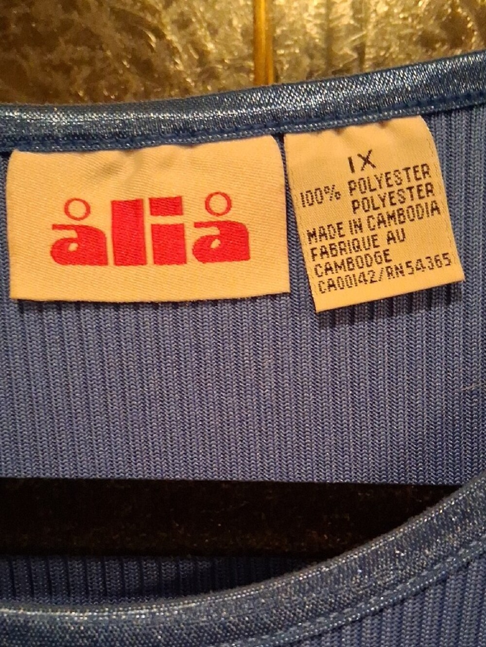 Alia Blue Ribbed Tank Top - Picture 2 of 3